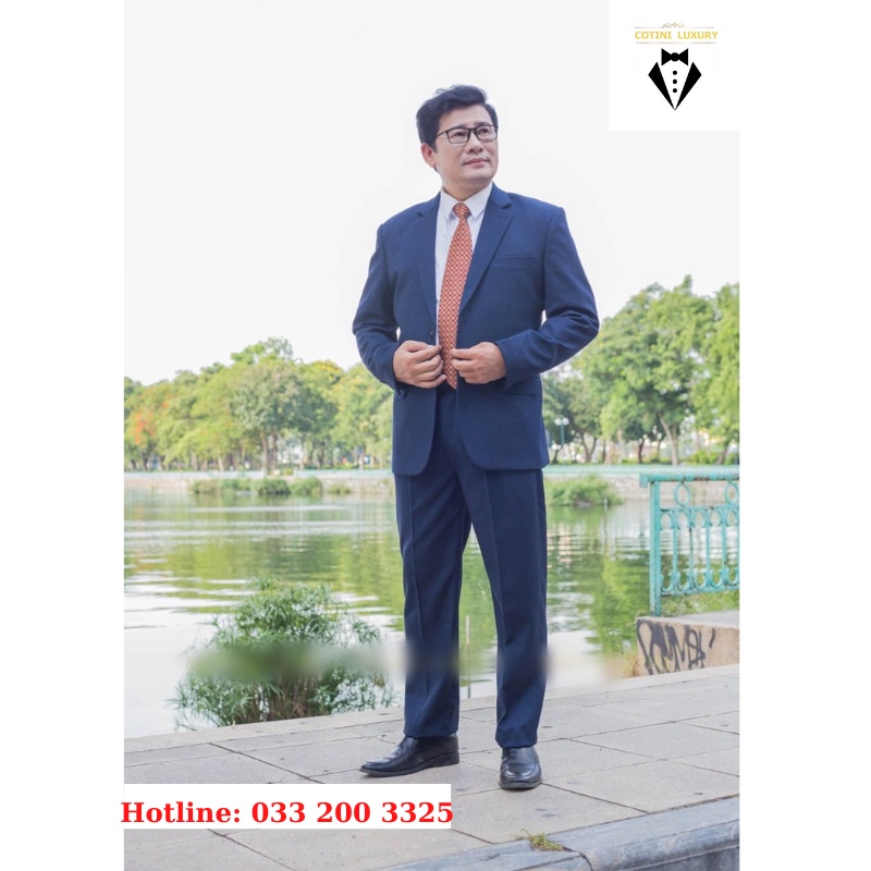 Bộ Vest Trung Niên ,Trung Tuổi Đẹp Chất Liệu Vải Tuýt Si Pha Len Cao Cấp