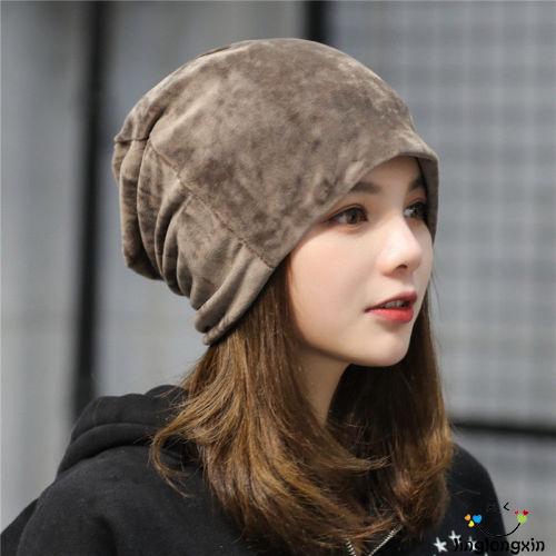 Nón trùm đầu vải nhung giữ ấm thời trang cho nữ chất lượng cao
