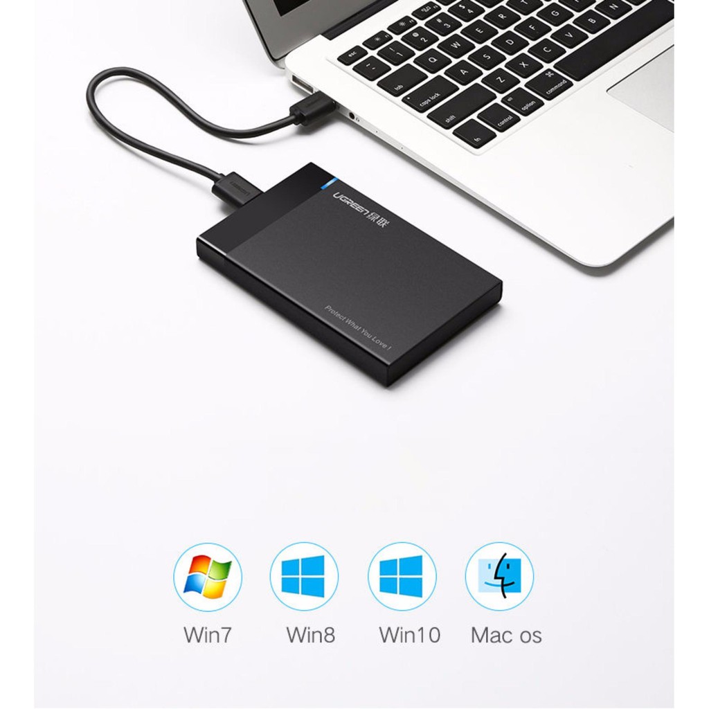 Hộp đựng ổ cứng 2.5inch SSD, HDD hỗ trợ 6TB, chuẩn SATA III, SATA II UGREEN US221 vỏ nhựa ABS cao cấp | BigBuy360 - bigbuy360.vn