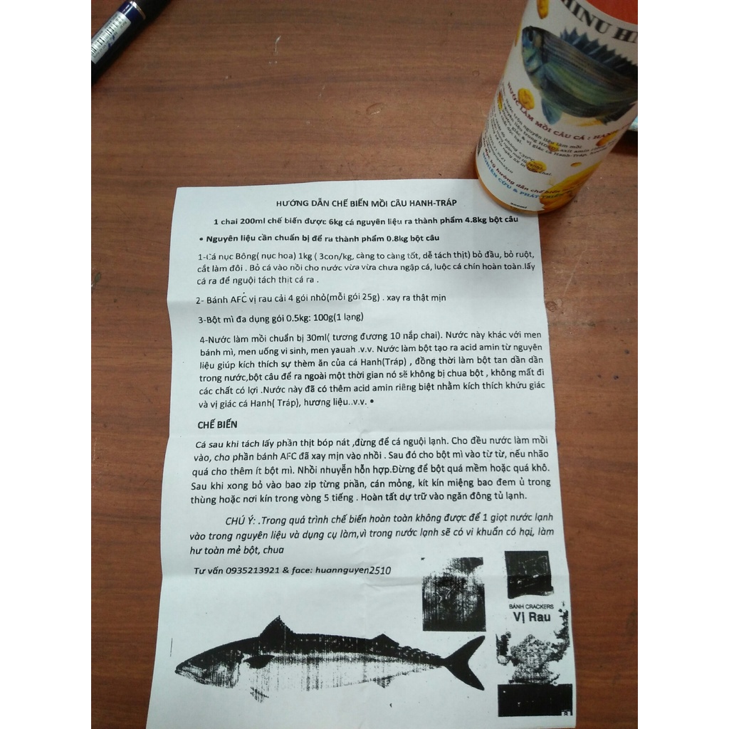 Chai Nước Lên Men Làm Mồi Câu Hanh- Tráp