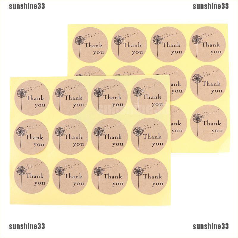 Set 120 sticker Niêm Phong Bao Bì In Chữ thank you