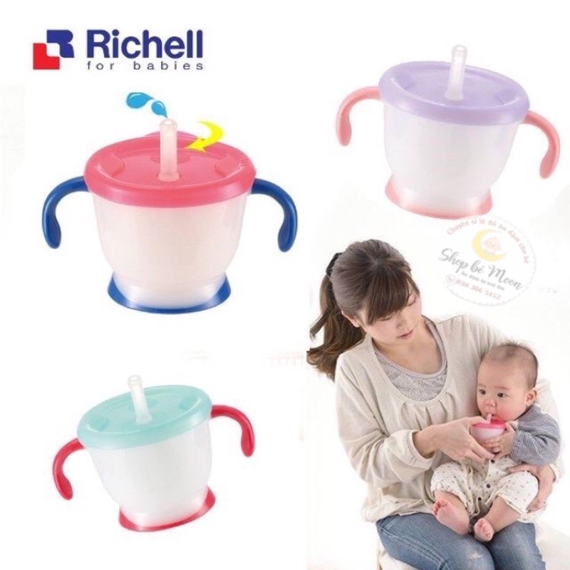  Chính hãng : Cốc tập uống 3 giai đoạn Richell