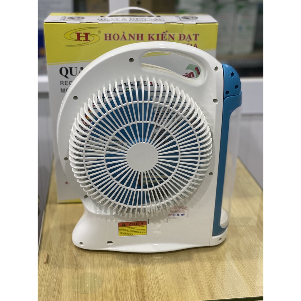 Quạt sạc tích điện Honjianda HJD- FL101 kiêm đèn led, công suất 6W dùng khi nhà mất điện - Hàng chính hãng