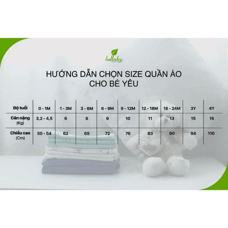  Bộ QA cộc tay cài vai bé trai Lullaby (6m-4y) [NH639P]