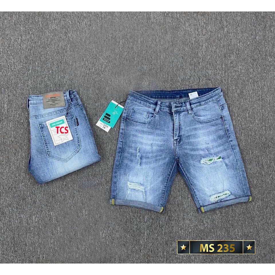 Quần short jean nam thời trang Hpfashion, quần short nam vải jean co giãn mềm mịn, form cực chuẩn - QSJNTCS234
