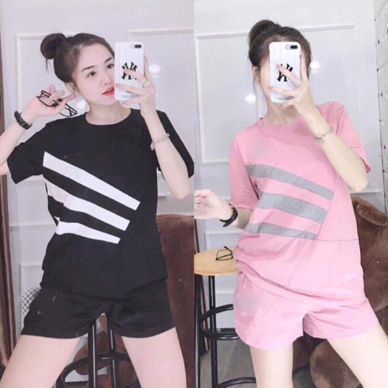 Set đùi mẫu mới 2020 phối 3 sọc siêu dễ thương chất liệu co giãn thấm hút mồ hôi thoải mái khi mặc