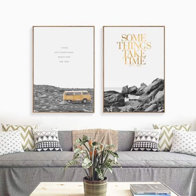 Tranh canvas 30*40/2 tranh kèm khung