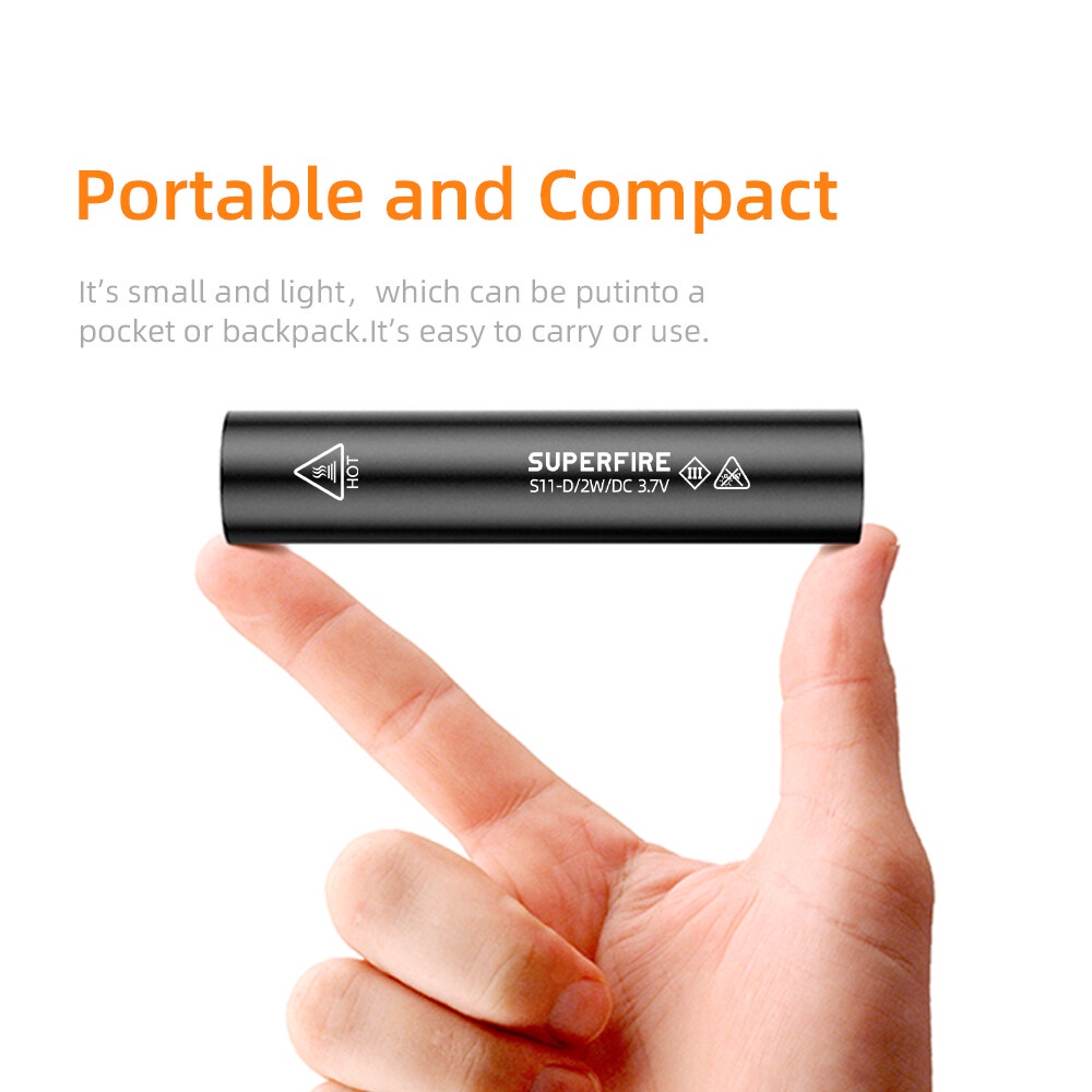 Đèn Pin SUPERFIRE S11-D Bằng Hợp Kim Nhôm Sạc USB Tiện Dụng