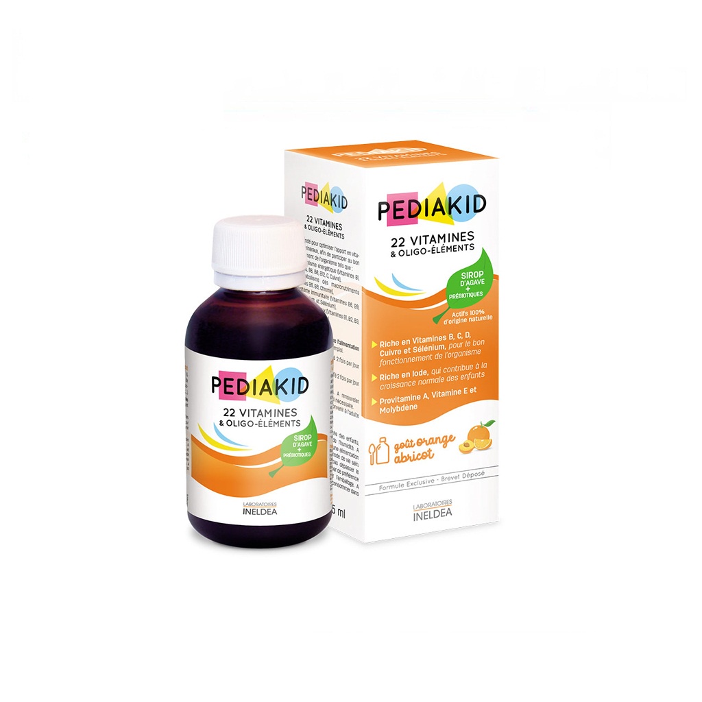 Vitamin tổng hợp Pediakid 22 Vitamins &amp; Minerals, Pháp (125ml) Cho trẻ từ 6 tháng tuổi
