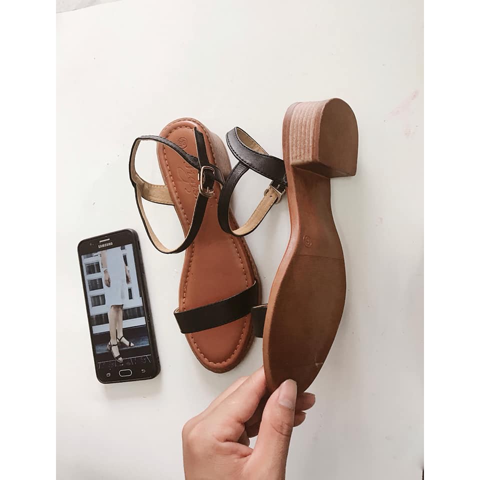 Sandal đế thô da bò Tigish mới