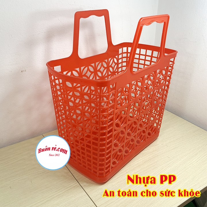 Làn nhựa đi chợ SONG LONG PLASTIC (L427) – làn nhựa vuông – giỏ đựng đồ đa năng có quai xách – Buôn Rẻ - 01065