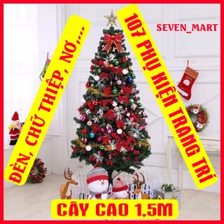 Cây Thông Noel Cao 1,5m Kèm 107 Phụ Kiện Trang Trí Seven_Mart