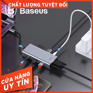 Hub chuyển đa năng baseus type-c -> 2usb3.0 + đọc thẻ tf/sd + lan + usb-c + hdmi 4k