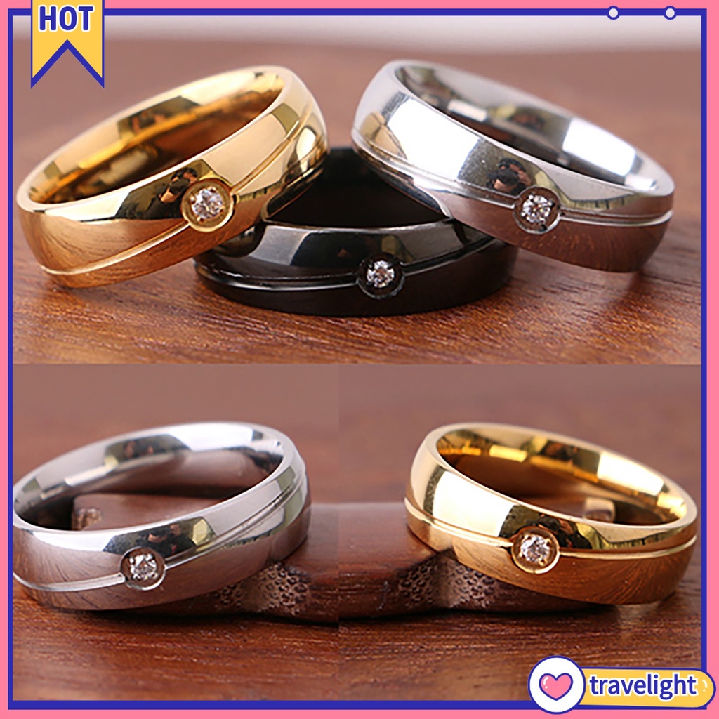 (Travelight) Nhẫn Cưới Thép Titan Thời Trang Unisex