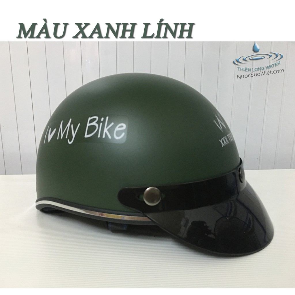 Mũ Bảo Hiểm In Hình I Love My Bike - Nón Bảo Hiểm Kiểu Thái Chất Lượng Dành Cho Cả Nam Và Nữ