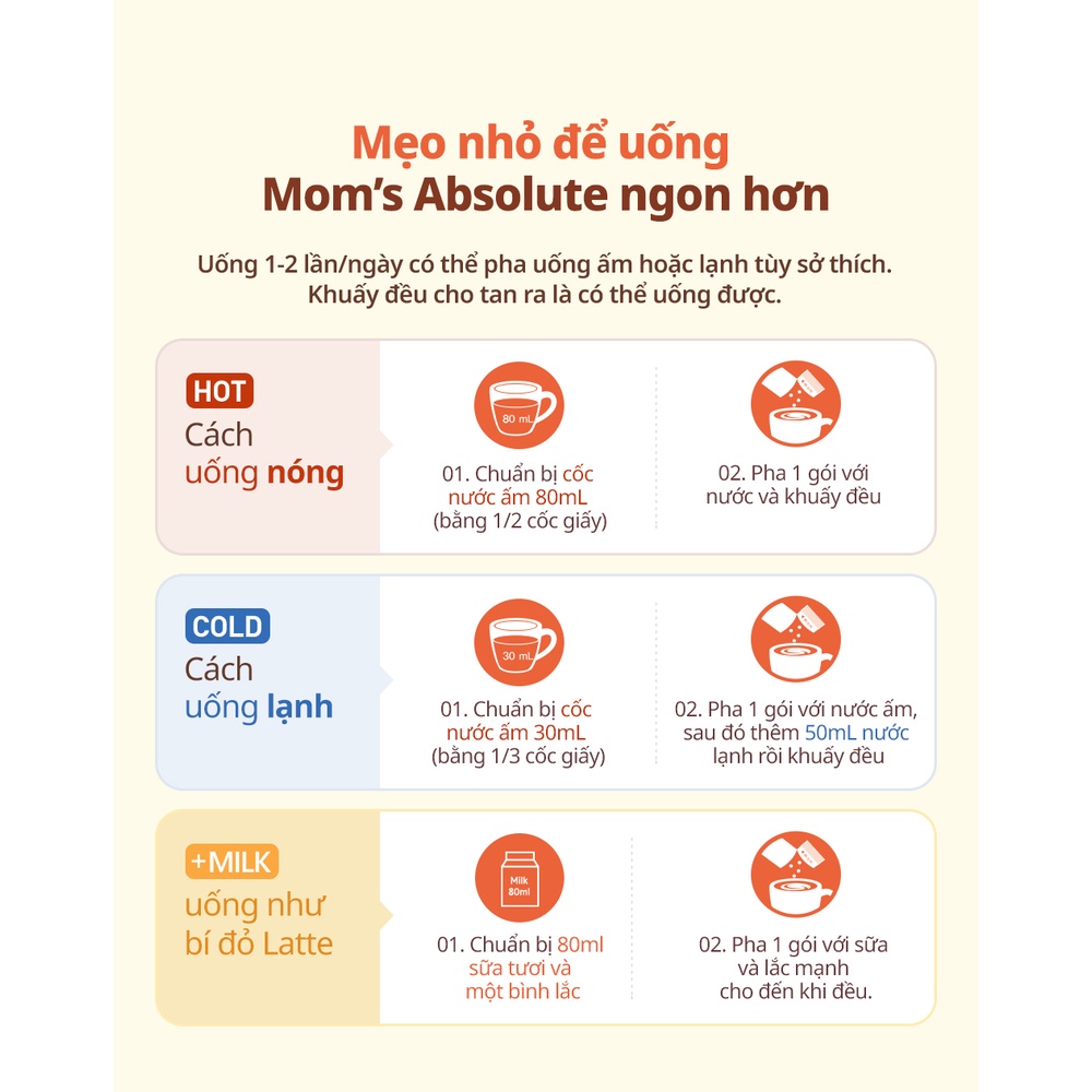 Sữa Bột MAEIL Mom’s Absolute Hàn Quốc, Bổ Sung Dưỡng Chất Thiết Yếu Cho Mẹ Bầu (10 Gói x 20g)