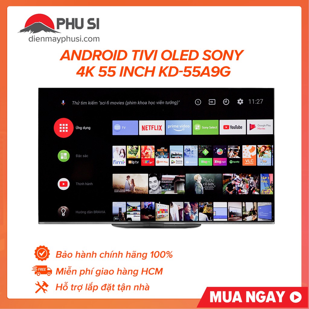 [GIAO HCM] Android Tivi OLED 4K HDR Sony 55 inch KD-55A9G