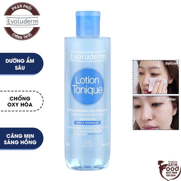 Nước Hoa Hồng Cung Cấp Năng Lượng Evoluderm Lotion Tonique Peaux Normales 250ml