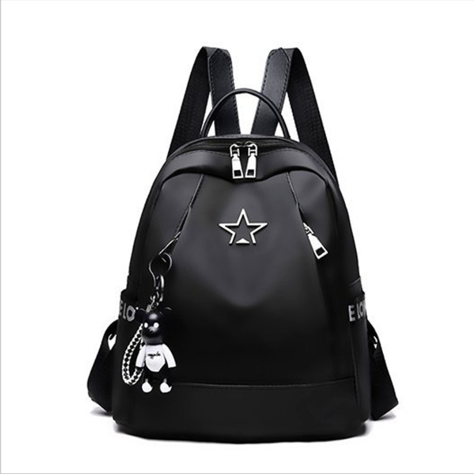 Balo nữ vải dù đính sao Development Plus- TẶNG móc treo gấu