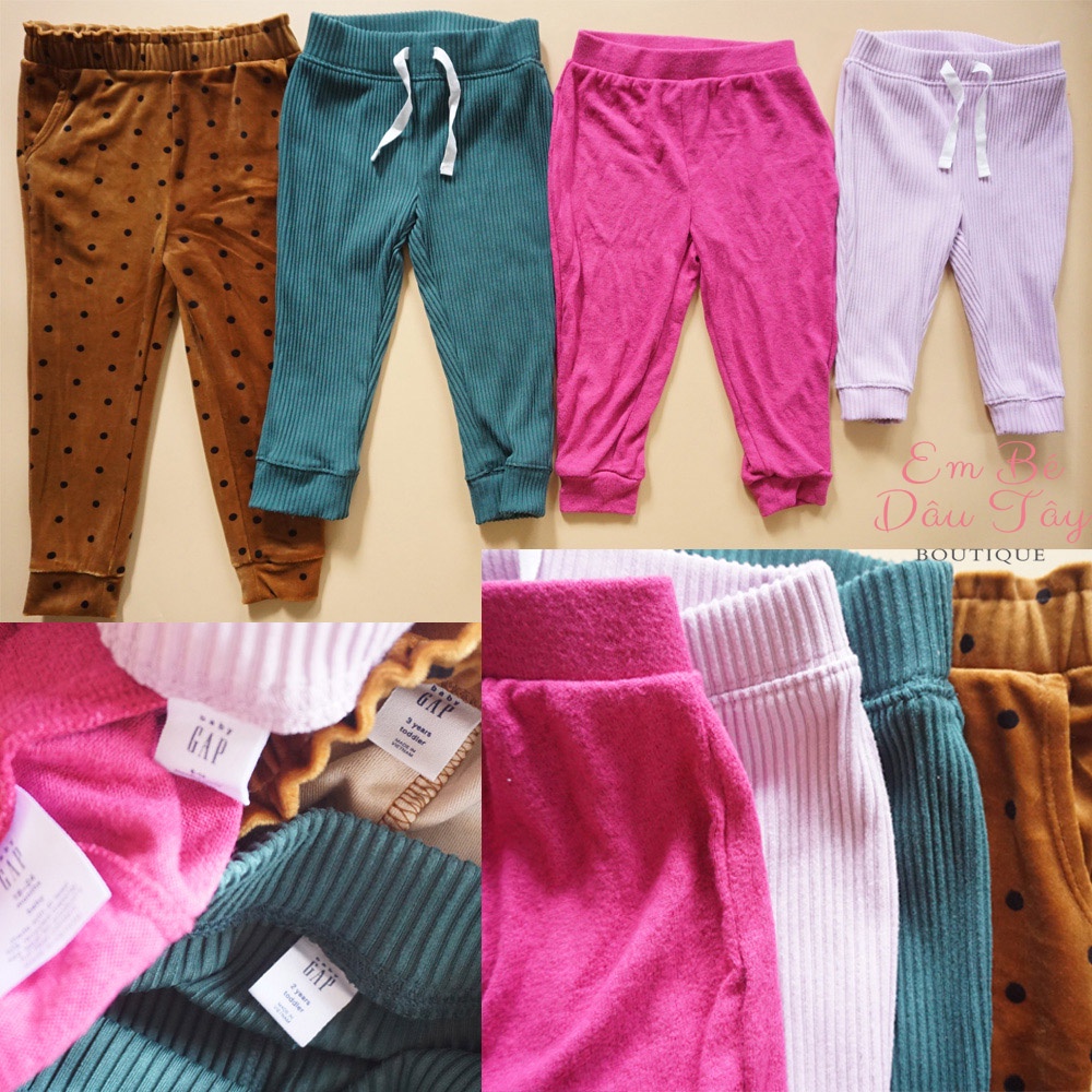 Quần jogger da cá, nhung tăm GAP cho bé gái 0-16 tuổi  Quần dài da cá bé gái QUẦN THU ĐÔNG bé mẫu giáo, cấp 1 2