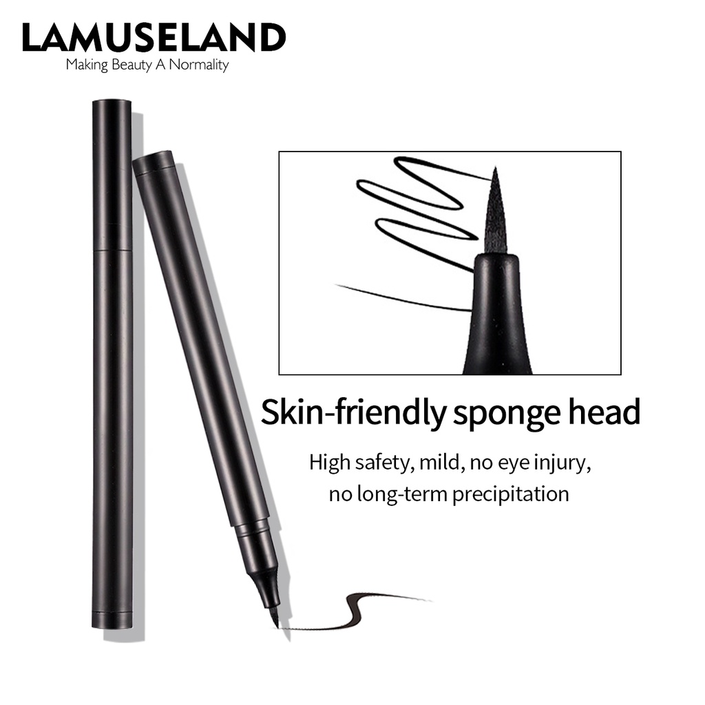 Bút kẻ mắt LAMUSELAND S0817 dạng lỏng màu đen sẫm nhanh khô lâu trôi 5g