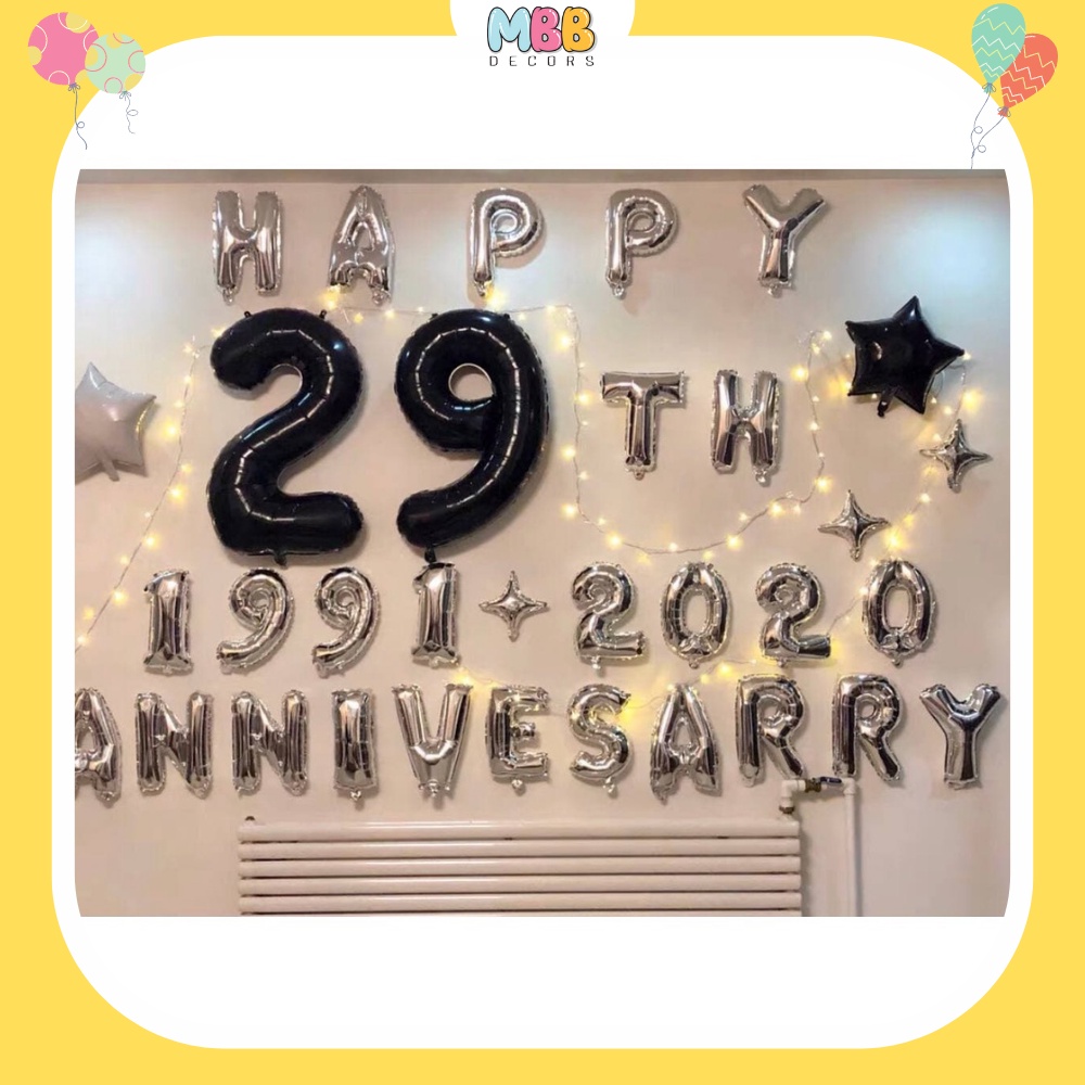 [TPHCM-TẶNG ỐNG THỔI] Bóng Chữ Cái Ghép Tên Theo Yên Cầu Size 40cm (GIÁ 1 CHỮ CÁI), Trang Trí Sinh Nhật, Happy Birthhday