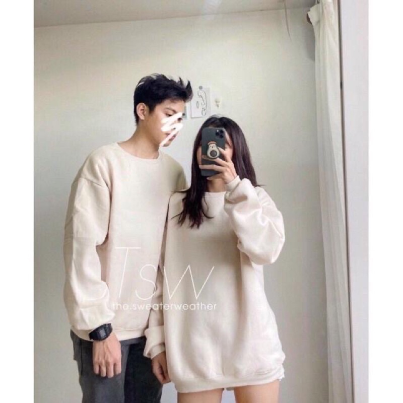 Áo sweater nỉ bông trơn-hang qchau loại 1