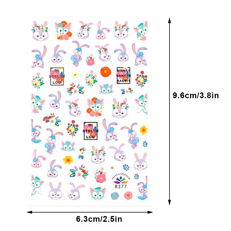 Sticker 3D họa tiết hoạt hình trang trí móng tay dễ thương