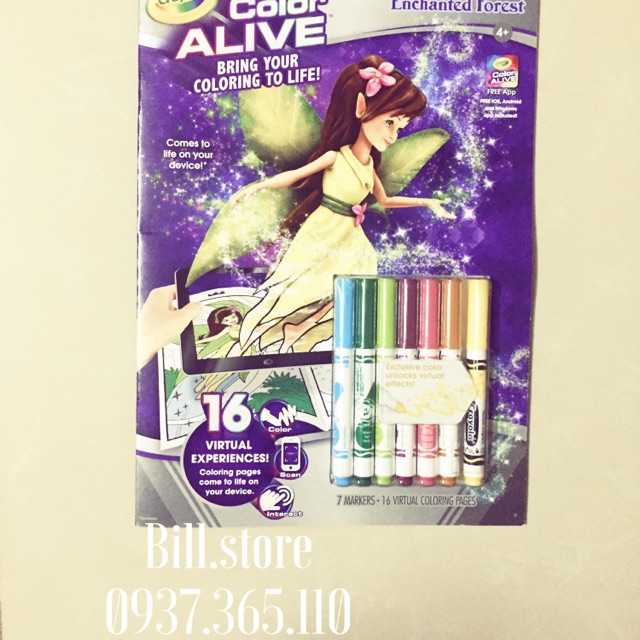 ( SALE ĐỒNG GIÁ 99K )Tập tô màu kèm bút 4D Crayola color Alive Enchented