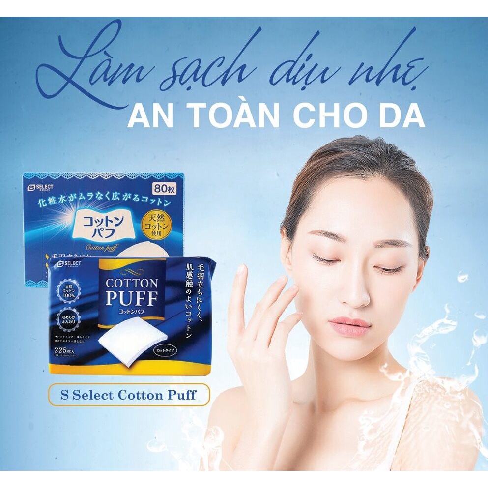 Bông Tẩy Trang S Select 100% Cotton Nhật Bản 225 miếng