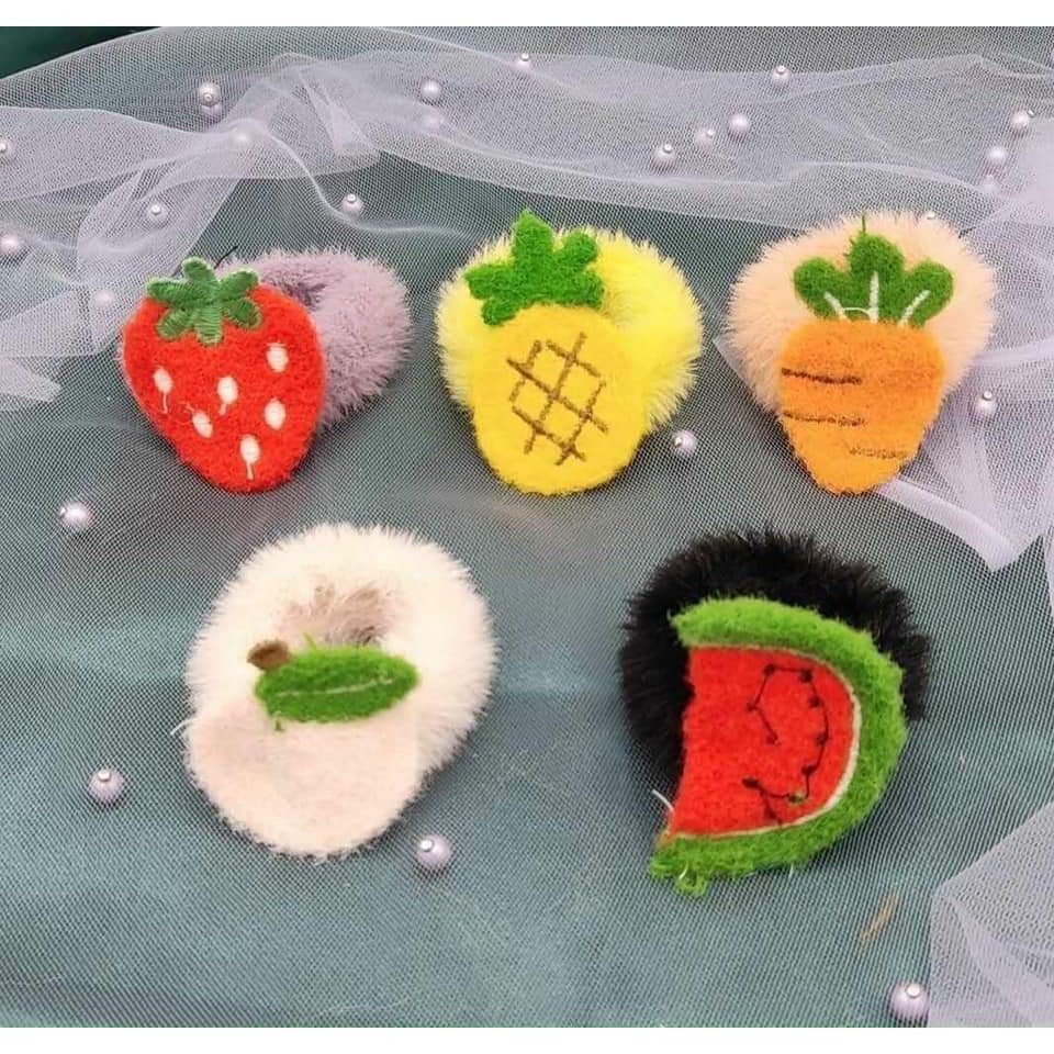 Dây buộc tóc, cột tóc vải nhung mềm kèm stieck to cute cho nữ