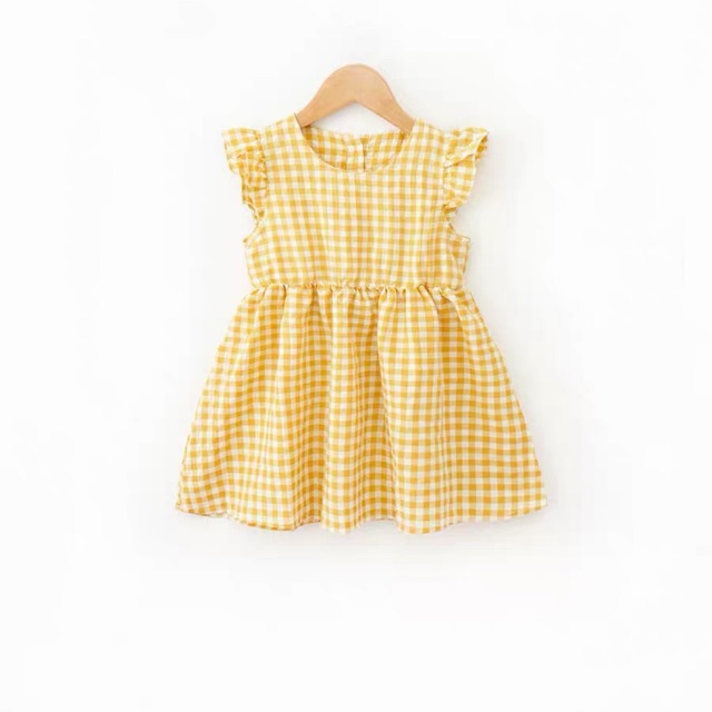 Đầm bé gái kẻ caro B-A-M STORE (hàng may kĩ)