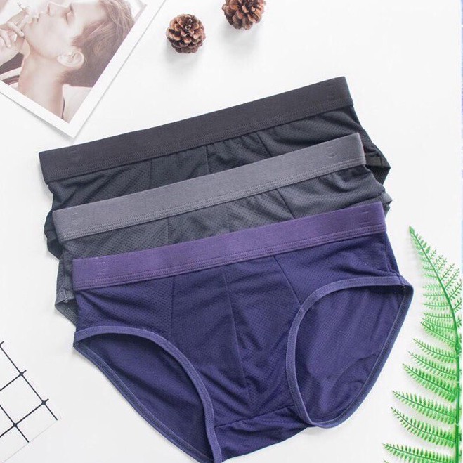 [Hộp 4 cái] quần sịp thông hơi thun lạnh loại chéo( shop bao chất).