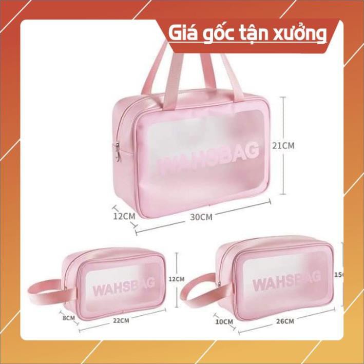 [Bán gía Gốc] Sét 3 túi đựng mỹ phẩm trong suốt mẫu mới, sét 3 túi mỹ phẩm washbag