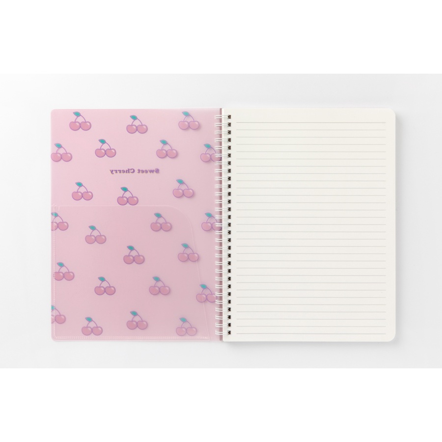 Sổ Lò Xo Giấy Kẻ Ngang ARTBOX Hàn Quốc Họa Tiết Cherry Màu Hồng Ngọt Ngào