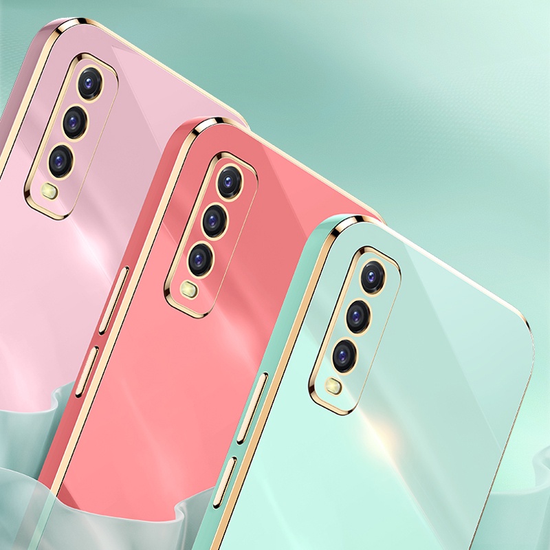 Ốp điện thoại Koosuk silicon mềm mạ viền vuông cho Vivo Y20 Y20i Y20S Y20A Y11S Y12S Y12A Y3S