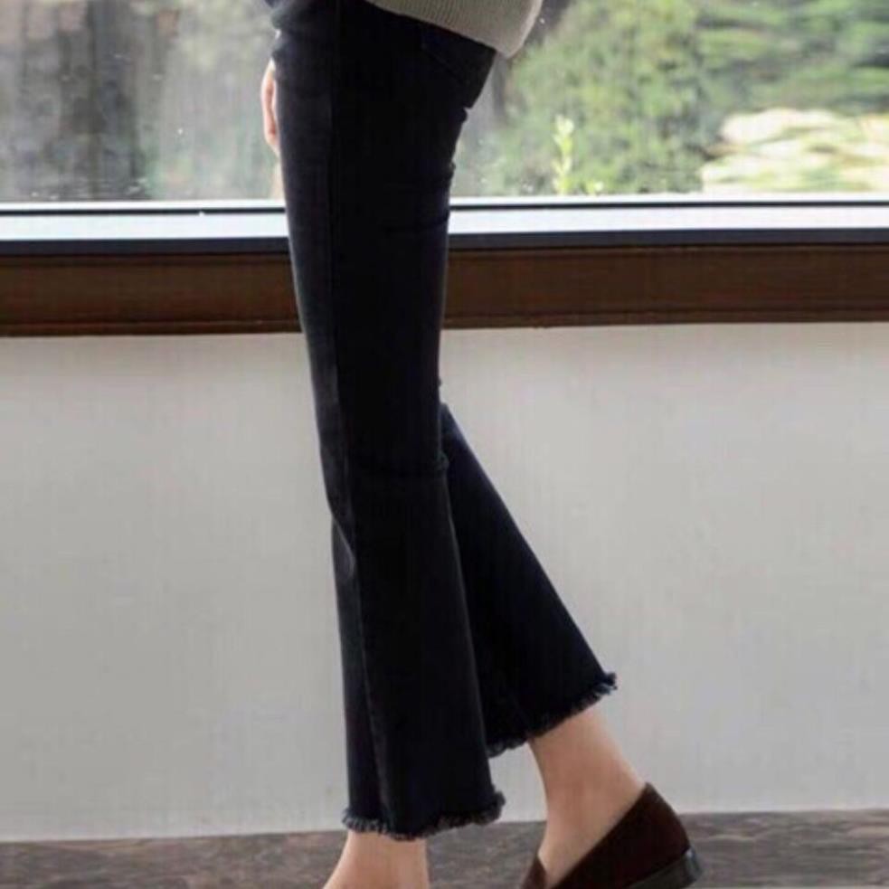 Quần Jean, quần ống loe nữ đen trơn, co giãn tốt, tôn dáng | BigBuy360 - bigbuy360.vn