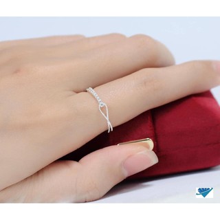 [Ảnh Thật] Nhẫn xoắn hở cho nữ chất liệu bạc nguyên chất NL57