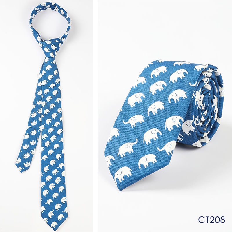 Cà Vạt Bản Hẹp 6CM In Họa Tiết Vịt Vàng Hoạt Hình Kiểu Hàn Quốc Dễ Thương Cho Học Sinh