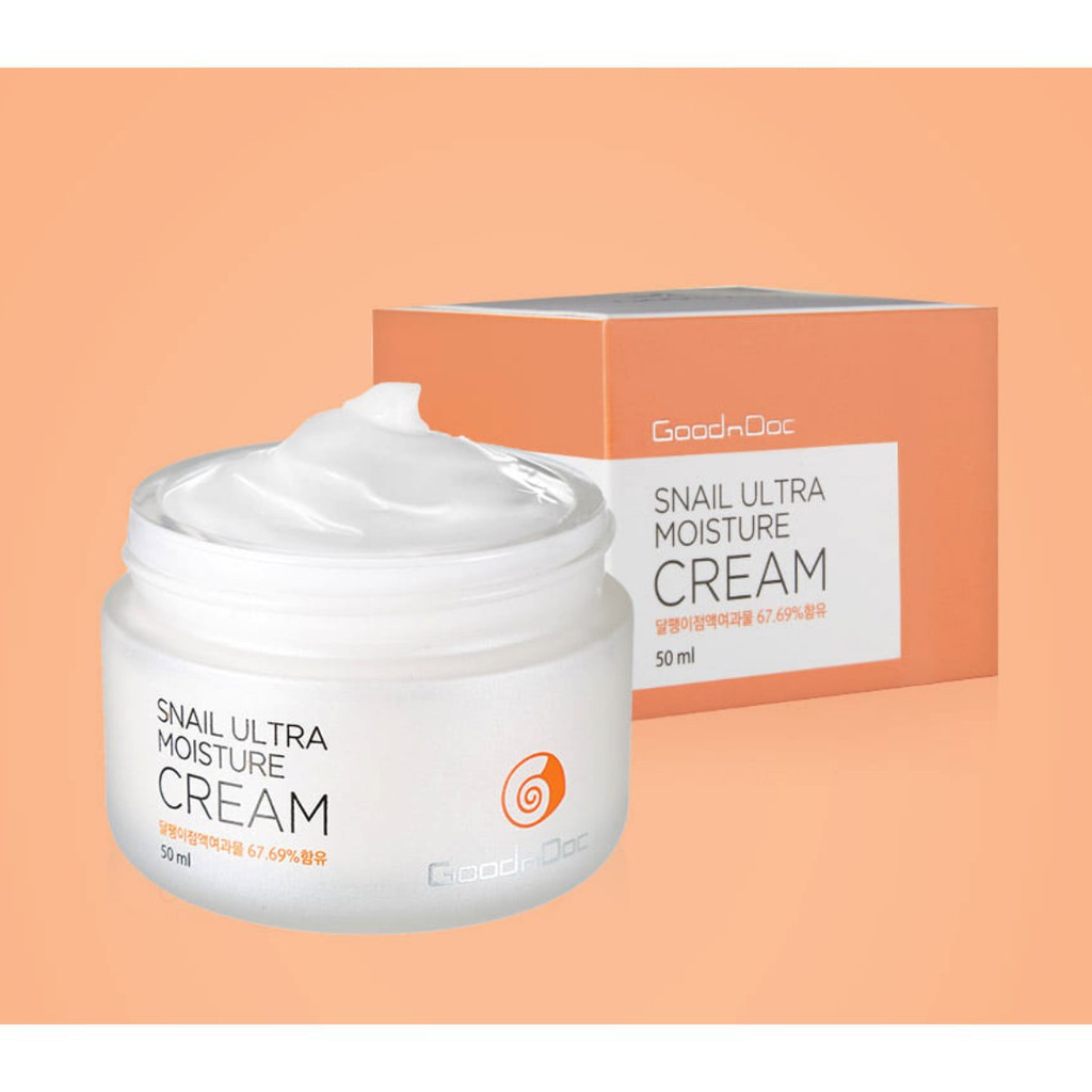 Kem Dưỡng Da Chống Lão Hóa Cấp Ẩm Chống Nhăn Trẻ Hóa Da Từ Ốc Sên GoodnDoc Snail Ultra Moisture Cream