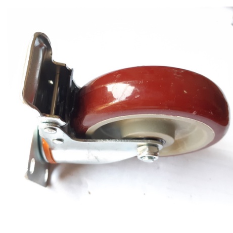Bánh xe đẩy hàng xoay 360 độ cao cấp 7,5cm, 10cm, 12cm màu mận chín, chịu lực 150-200kg