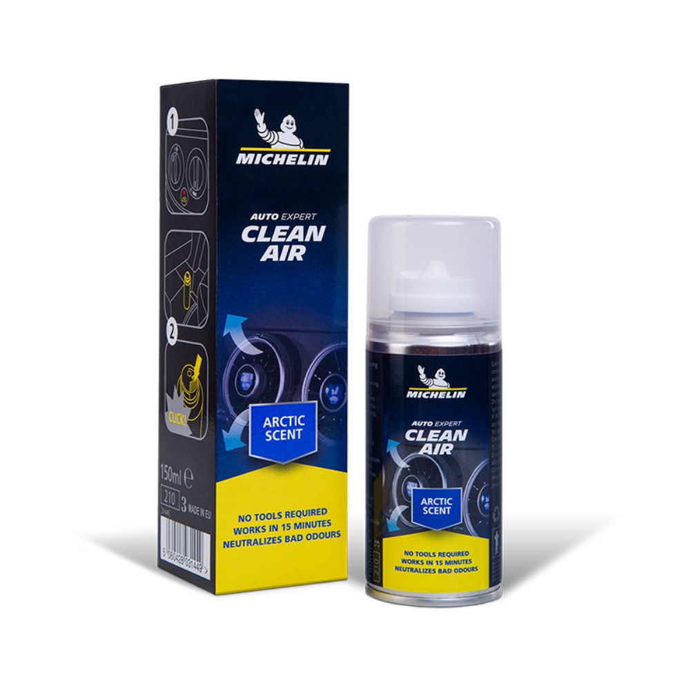 [HÀNG CHÍNH HÃNG]Dung Dịch Làm Sạch Không Khí Trong Xe Và Hệ Thống Giàn Lạnh Michelin Clean Air 31449-150ml