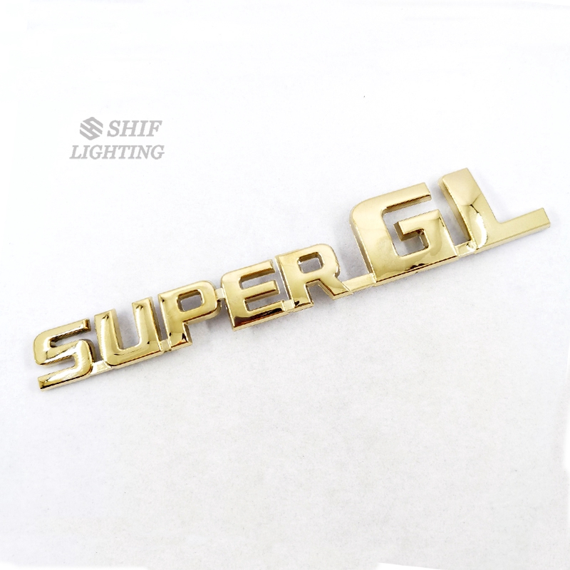 1 x ABS Gold SUPER GL Logo Letter Car Side Rear Trunk Emblem Sticker Badge Decal Replacement For TOYOTA HIACE