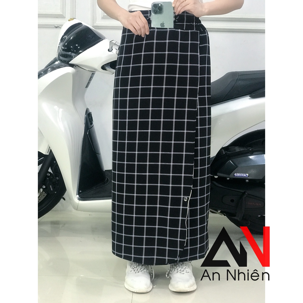 váy chống nắng 2 lớp loại xẻ tà cố định bằng nút bấm và dán dưới tà váy có nút bấm không lo gió thổi bay [được chọn mẫu]