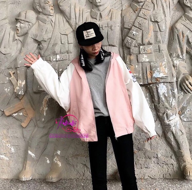 Áo khoác dù nữ in mèo Ú mập dễ thương sau lưng- ảnh thật | BigBuy360 - bigbuy360.vn