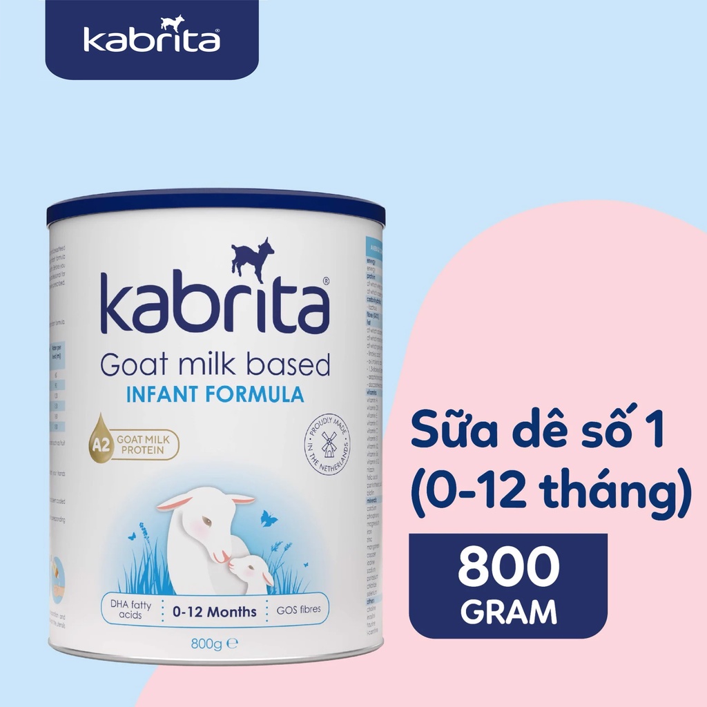 Sữa dê Kabrita số 1 Hà Lan dành cho trẻ từ 0 đến 12 tháng, Lon 800g date tháng 2/2024