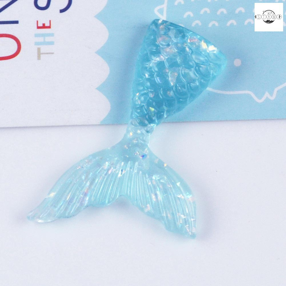 6/11 Pcs Slime Charms Resin Mermaid Tail Flatback DIY Crafts for Phone Pendant Ornament