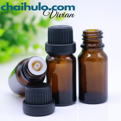 Chai Đựng Tinh Dầu 10ml, Lọ Chiết Serum Chiết Mỹ Phẩm Màu Nâu Nắp Vặn Đen Nhỏ Giọt Vivian