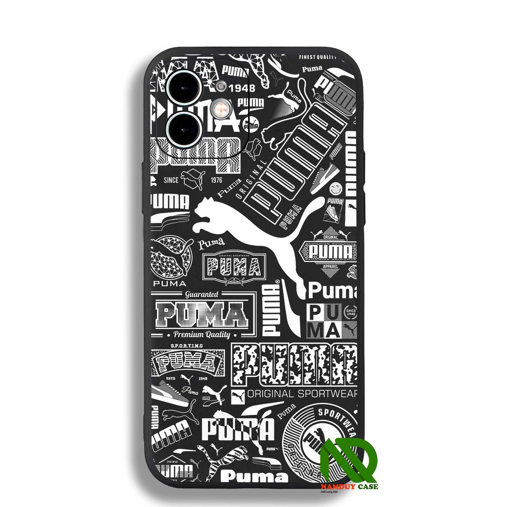 Ốp lưng iPhone 6/6s/7/8/X/XS/11/12/13 Pro Plus Max viền vuông chống sốc bảo vệ camera silicon mềm dẻo ADIDAS PUMA ADPM15