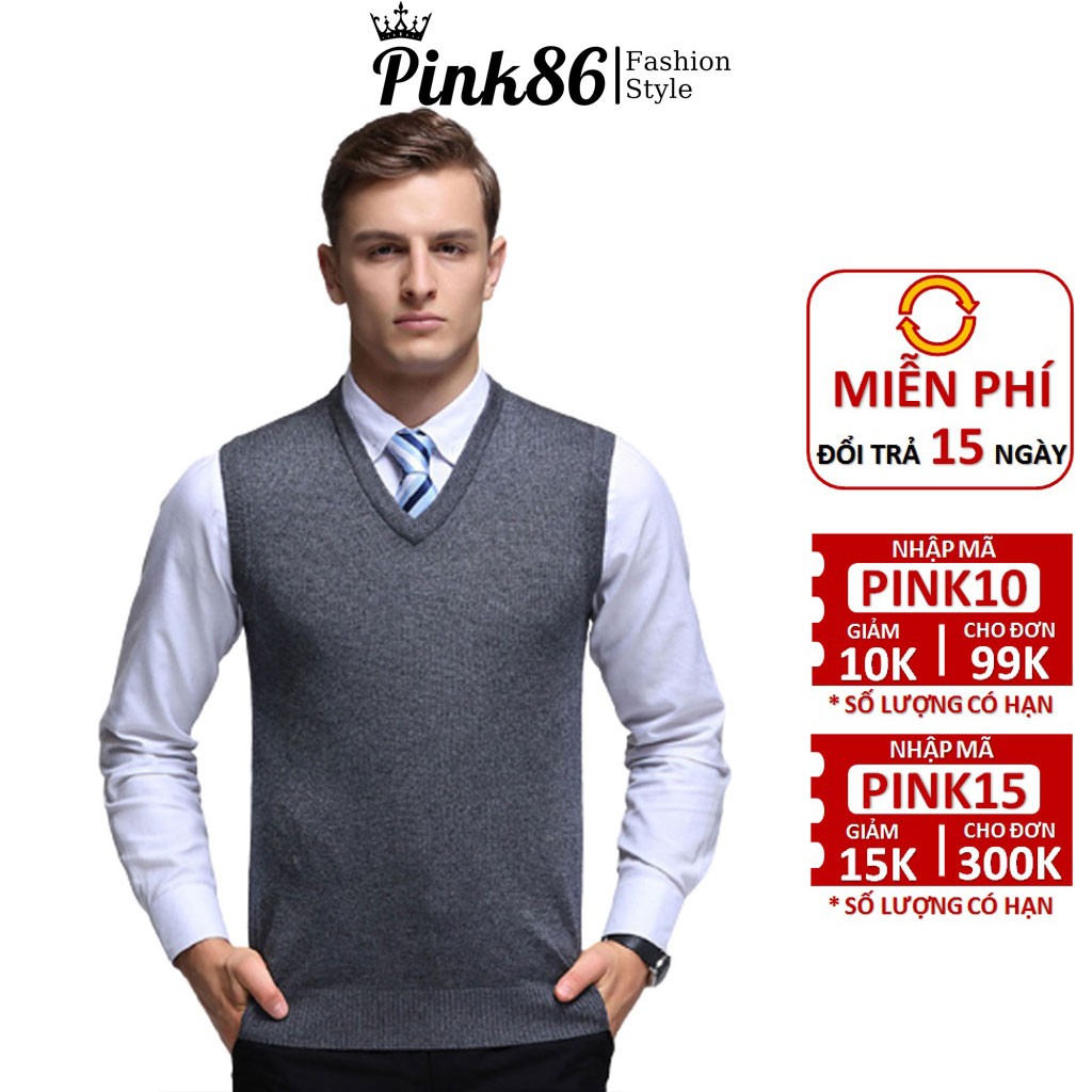Áo gilê len nam cổ tim thời trang AN-299i